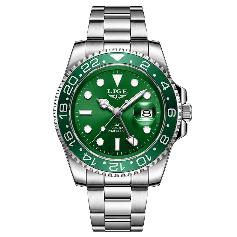 Montre Homme LIGE en acier – Quartz, date et aiguilles lumineuses