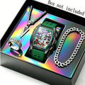 Ensemble Montre Homme 4 pièces Silicone – Montre, bracelet, collier et bague
